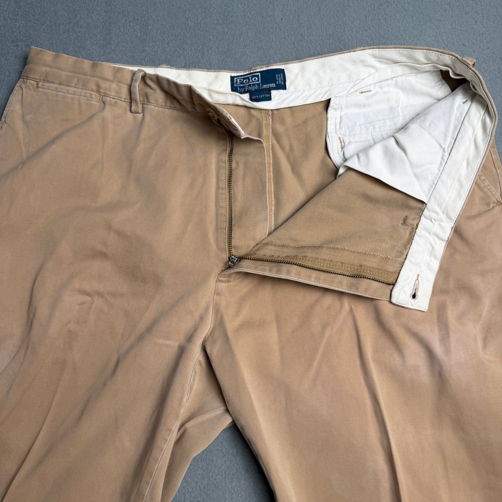 Polo Ralph Lauren Classic Chino Tan Khaki Cotton Twill Straight Pants 40x30